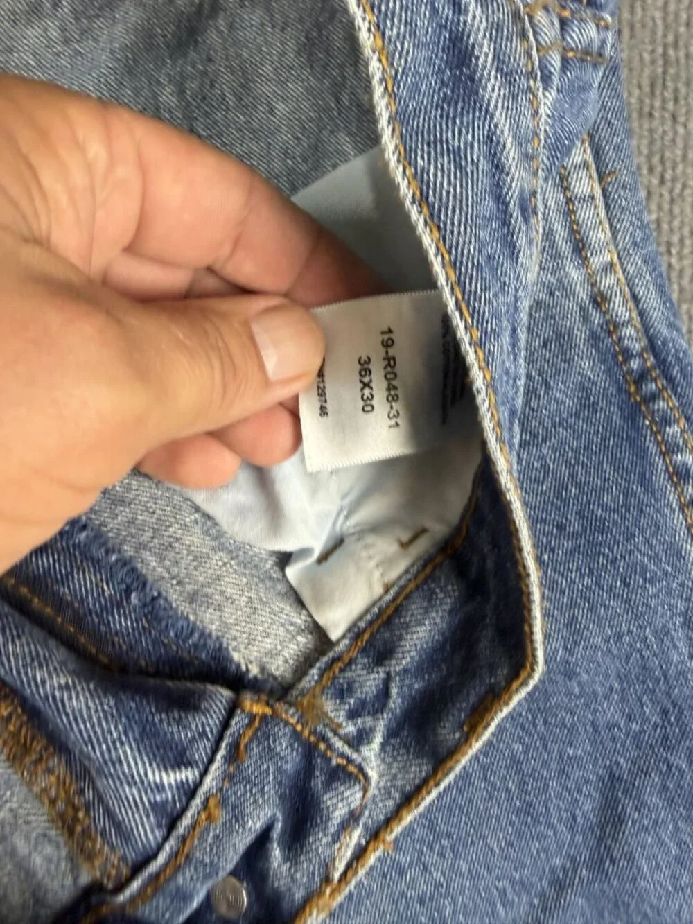Blue Mountain Mens Medium Wash Carpenter Denim Jeans 36x30